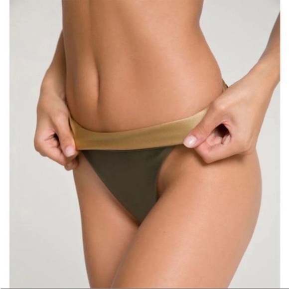 Good American High Shine Good Waist Cheeky Swim Bikini Bottom 5 2XL Women’s Sage - Picture 7 of 10